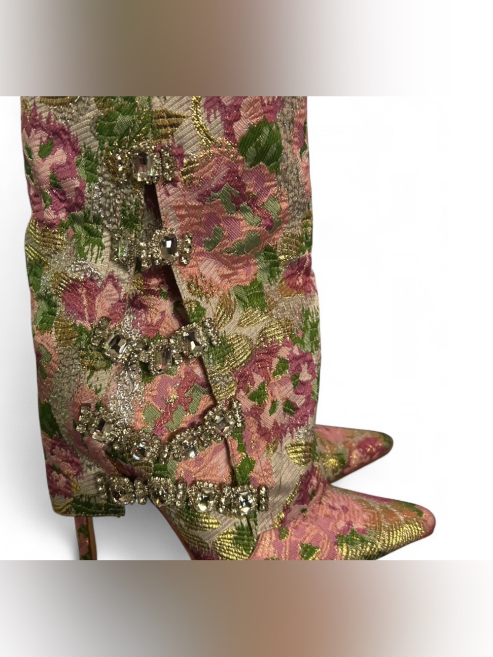 AZALEA WANG TILLEY MULTI FLOWER PRINT FOLD OVER BOOTIE- 8.5 - Picture 3 of 6